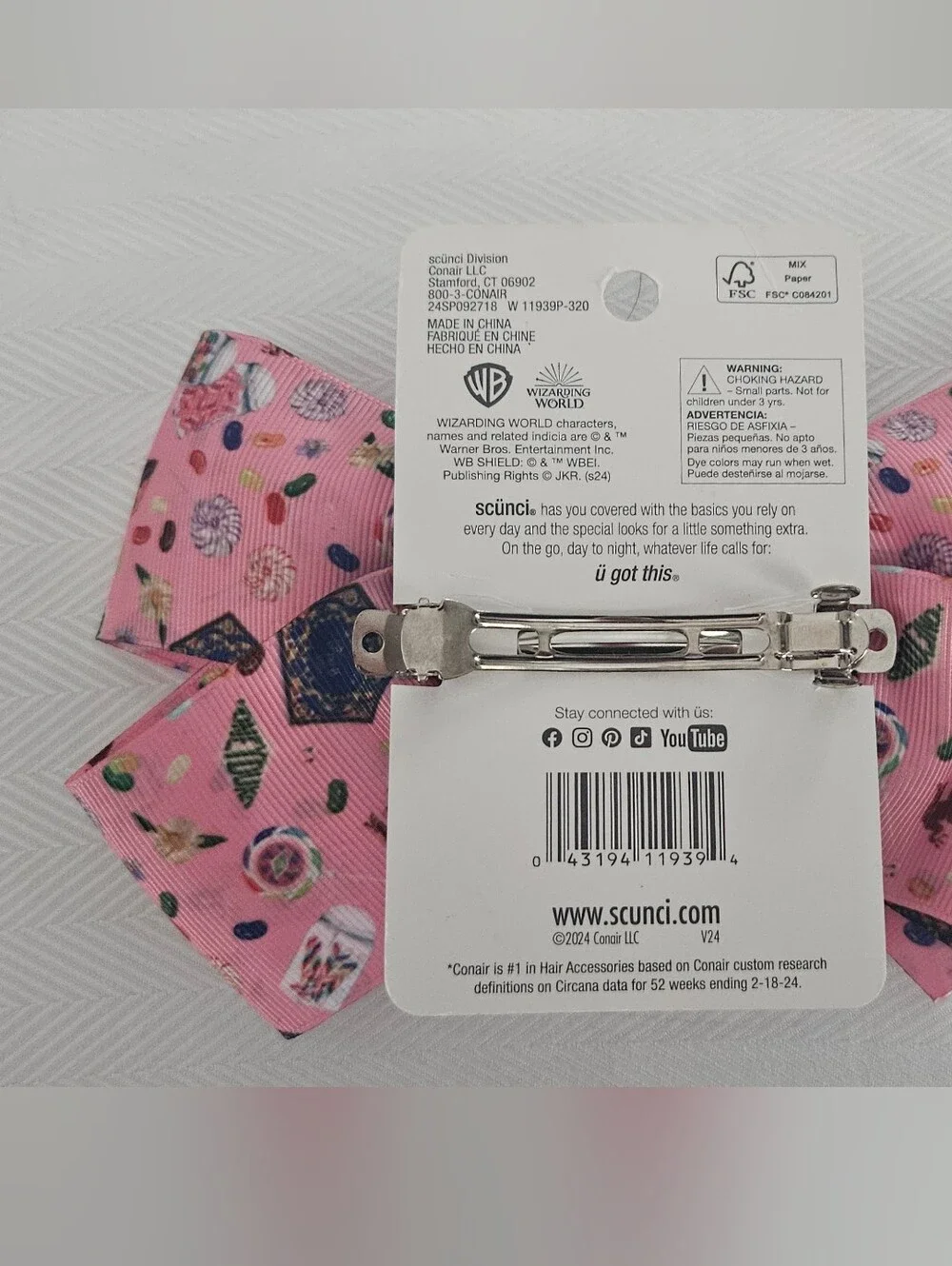 Harry Potter PInk Bow Clip